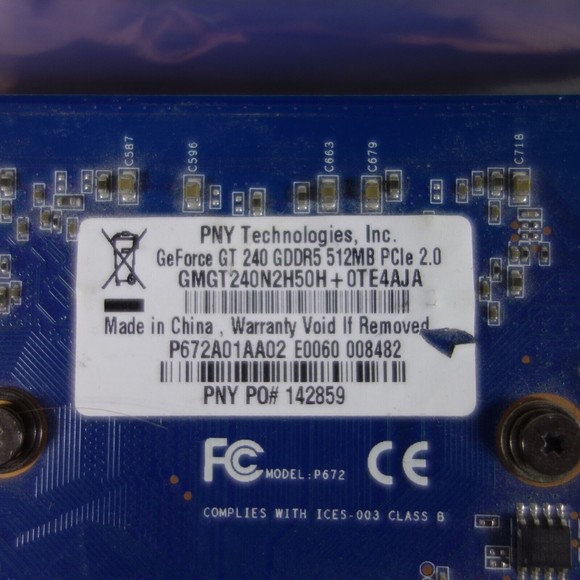 PNY Verto GeForce GT 240 GDDR5 512MB PCIe 2.0 Video Graphics Card TESTED WORKING - Picture 5 of 11